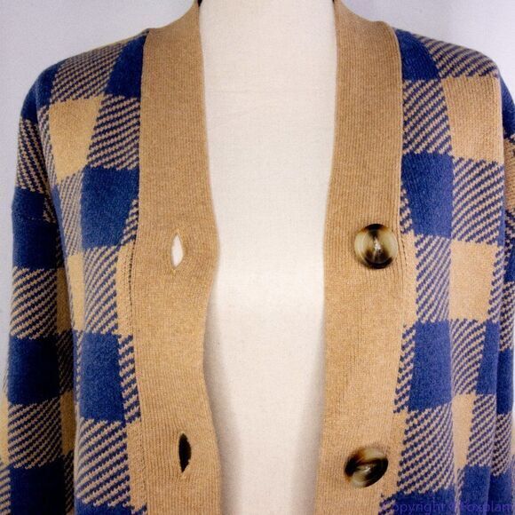 NWT Madewell Bayberry Cardigan Sweater in Buffalo Check, XL, Kim Kardashian - Picture 10 of 15